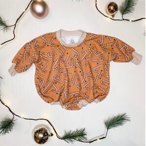 Addie Joy Oversized Cozy Romper Vintage Candycane Size 18-24 Months